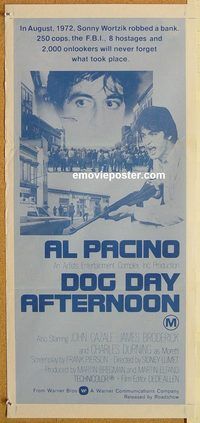 p305 DOG DAY AFTERNOON Australian daybill movie poster '75 Al Pacino, Lumet