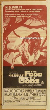 p387 FOOD OF THE GODS Australian daybill movie poster '76 wild horror image!