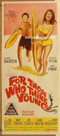 p392 FOR THOSE WHO THINK YOUNG Australian daybill movie poster '64 Darren