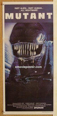 p394 FORBIDDEN WORLD Australian daybill movie poster '82 Corman, Mutant!