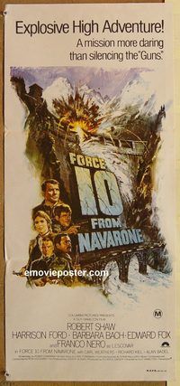 p395 FORCE 10 FROM NAVARONE Australian daybill movie poster '78 Shaw, Ford