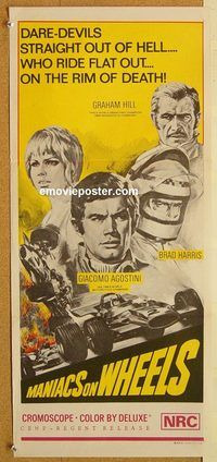p396 FORMULA 1 HELL OF THE GRAND PRIX Australian daybill movie poster '70