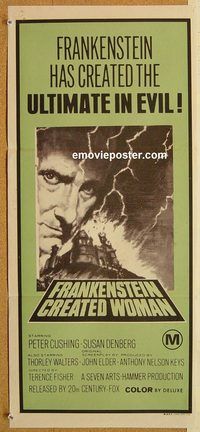 p402 FRANKENSTEIN CREATED WOMAN Australian daybill movie poster '67 Hammer