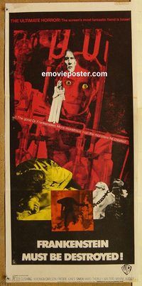 p403 FRANKENSTEIN MUST BE DESTROYED Australian daybill movie poster '70