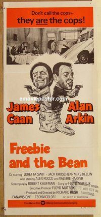 p404 FREEBIE & THE BEAN Australian daybill movie poster '74 Caan, Alan Arkin