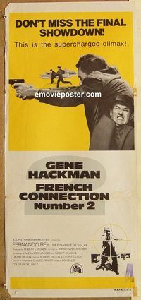 p405 FRENCH CONNECTION 2 Australian daybill movie poster '75 Gene Hackman