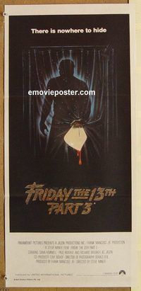 p407 FRIDAY THE 13th 3 - 3D Australian daybill movie poster '82 Savage