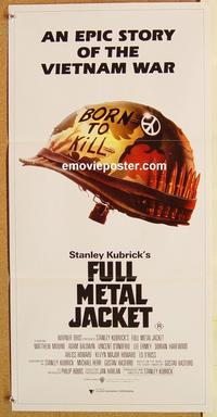 p414 FULL METAL JACKET Australian daybill movie poster '87 Stanley Kubrick