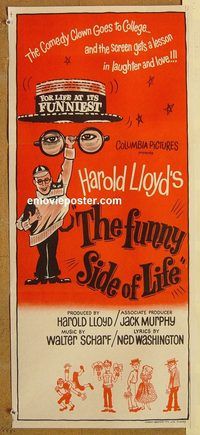 p415 FUNNY SIDE OF LIFE Australian daybill movie poster '62 Harold Lloyd