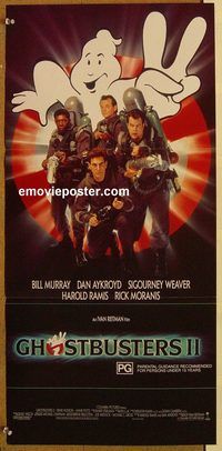 p428 GHOSTBUSTERS 2 Australian daybill movie poster '89 Murray, Aykroyd