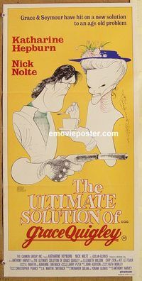 p444 GRACE QUIGLEY Australian daybill movie poster '85 Hepburn, Nolte
