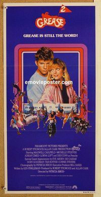 p451 GREASE 2 Australian daybill movie poster '82 Michelle Pfeiffer