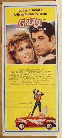 p449 GREASE #2 Australian daybill movie poster '78 Travolta, Newton-John