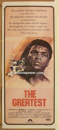 p459 GREATEST Australian daybill movie poster '77 Muhammad Ali, boxing