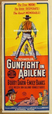 p464 GUNFIGHT IN ABILENE Australian daybill movie poster '67 Bobby Darin