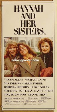 p473 HANNAH & HER SISTERS Australian daybill movie poster '86 Woody Allen