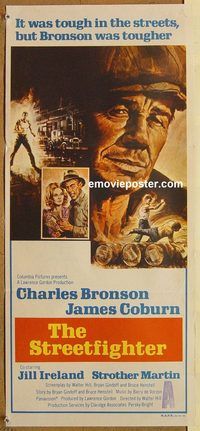 p475 HARD TIMES Australian daybill movie poster '75 Charles Bronson, Coburn
