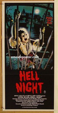 p483 HELL NIGHT Australian daybill movie poster '81 Linda Blair, horror!