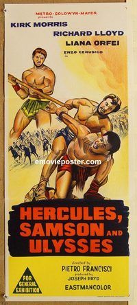 p490 HERCULES, SAMSON, & ULYSSES Australian daybill movie poster '65