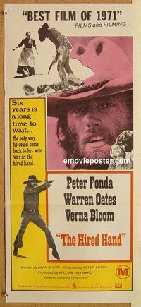 p496 HIRED HAND Australian daybill movie poster '71 Peter Fonda, Oates