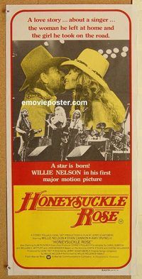 p500 HONEYSUCKLE ROSE Australian daybill movie poster '80 Willie Nelson