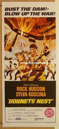 p502 HORNET'S NEST Australian daybill movie poster '70 Hudson, Koscina