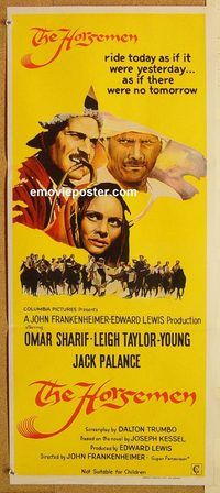 p504 HORSEMEN Australian daybill movie poster '71 Sharif, Frankenheimer