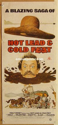 p506 HOT LEAD & COLD FEET Australian daybill movie poster '78 Don Knotts