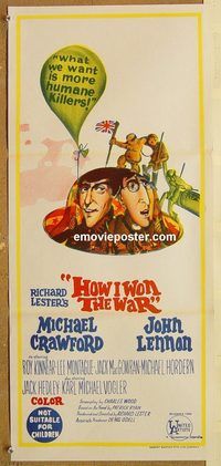 p509 HOW I WON THE WAR Australian daybill movie poster '68 John Lennon
