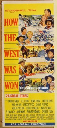 p510 HOW THE WEST WAS WON #1 Australian daybill movie poster '62 Ford epic!