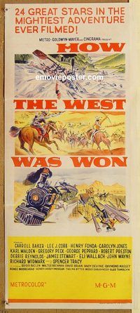 p511 HOW THE WEST WAS WON #2 Australian daybill movie poster '62 John Ford
