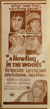 p513 HOWLING IN THE WOODS Australian daybill movie poster '72 Eden, Hagman