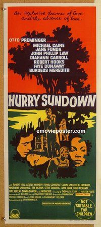 p518 HURRY SUNDOWN Australian daybill movie poster '67 Michael Caine, Fonda