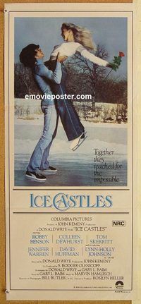 p521 ICE CASTLES Australian daybill movie poster '78 Robby Benson, skating