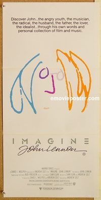 p523 IMAGINE Australian daybill movie poster '88 John Lennon artwork!