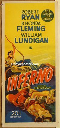 p528 INFERNO Australian daybill movie poster '53 Robert Ryan, Fleming