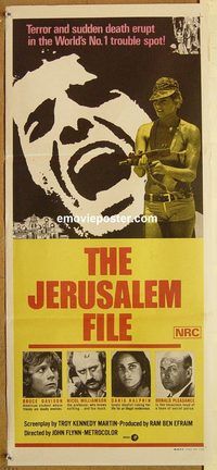 p548 JERUSALEM FILE Australian daybill movie poster '71 Six Day War!
