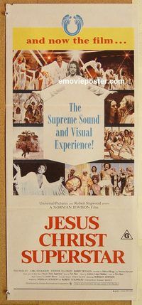 p549 JESUS CHRIST SUPERSTAR Australian daybill movie poster '73 Webber