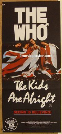 p564 KIDS ARE ALRIGHT Australian daybill movie poster '79 The Who, rock!