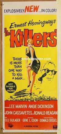 p567 KILLERS Australian daybill movie poster '64 John Cassavetes, Marvin