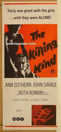 p568 KILLING KIND Australian daybill movie poster '73 Ann Sothern, Savage