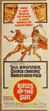 p573 KINGS OF THE SUN Australian daybill movie poster '64 Yul Brynner