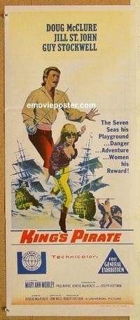 p574 KING'S PIRATE Australian daybill movie poster '67 Doug McClure