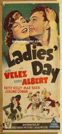 p576 LADIES' DAY Australian daybill movie poster '43 baseball, Lupe Velez