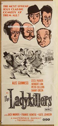 p580 LADYKILLERS Australian daybill movie poster R72 Alec Guinness