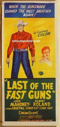 p584 LAST OF THE FAST GUNS Australian daybill movie poster '58 Mahoney