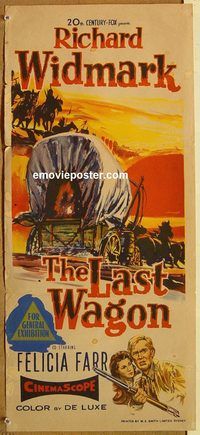 p587 LAST WAGON Australian daybill movie poster '56 Richard Widmark, Farr