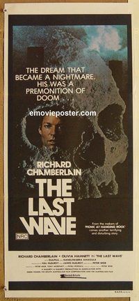 p590 LAST WAVE skull style Australian daybill movie poster '77