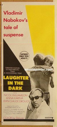 p591 LAUGHTER IN THE DARK Australian daybill movie poster '69 Williamson