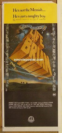 p603 LIFE OF BRIAN Australian daybill movie poster '79 Monty Python